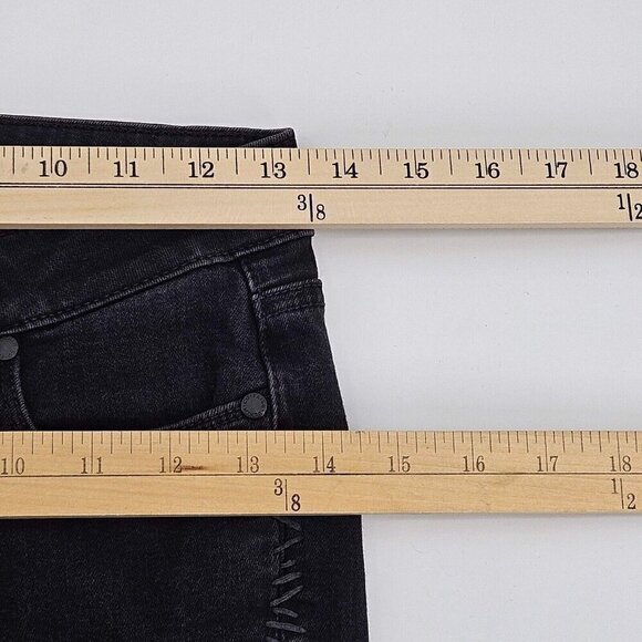 Paige Verdugo Ankle Skinny Jeans Black Women's Size 26 Mid Rise Denim Stretch - Picture 6 of 8